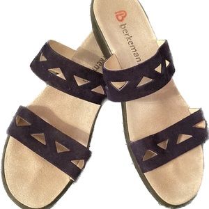 Leather suede Berkemann German slip on sandals